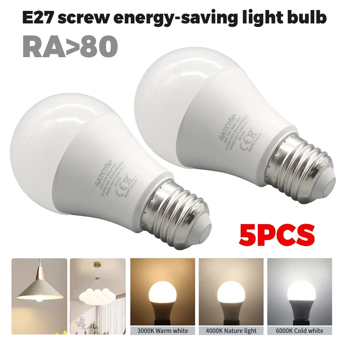5Pack No flicker LED Bulb Lamp Light 10W E27 AC 220V 110V Mini Lamp 3000K 4000K 6000K Cold Lighting for foyer home derec