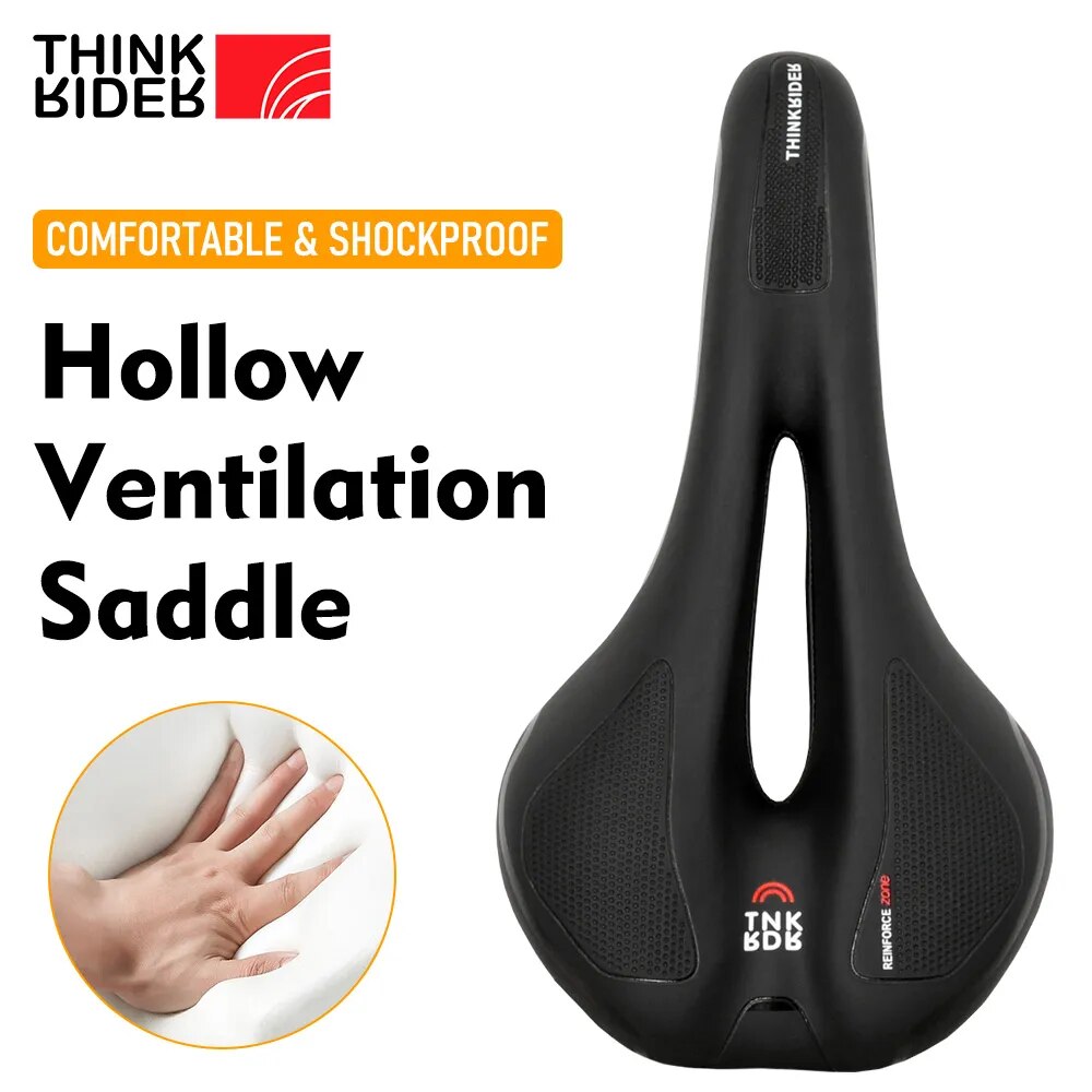Bicycle Saddle Mountain Road Bike Thicken Saddle Hollow Breathable Comfortable Soft Men Women Cycling Seat