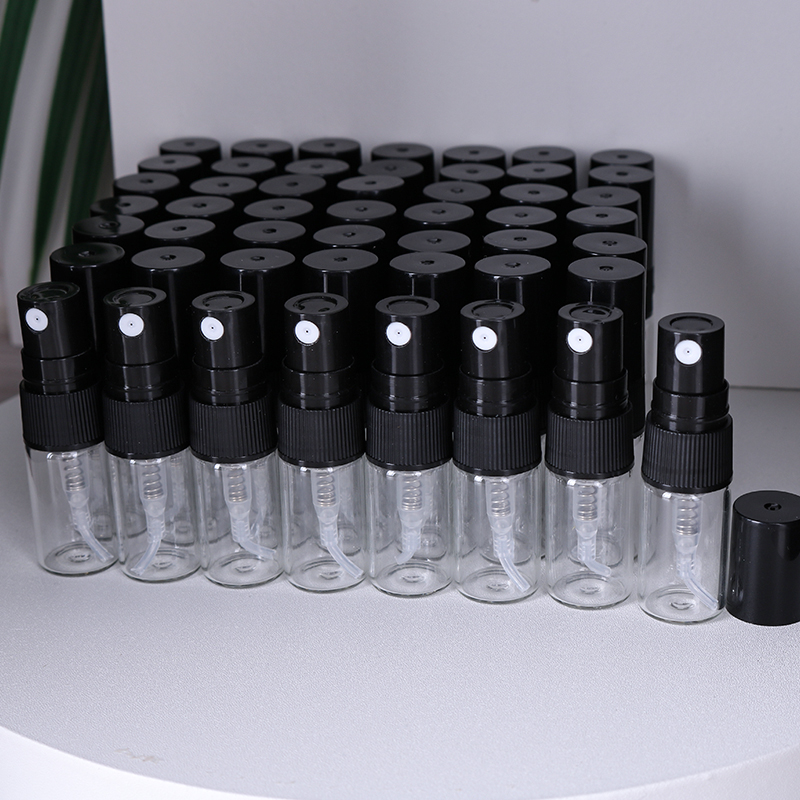 50pcs/batch 2ml transparent glass perfume sub-bottle sample trial pack essential oil perfume container portable