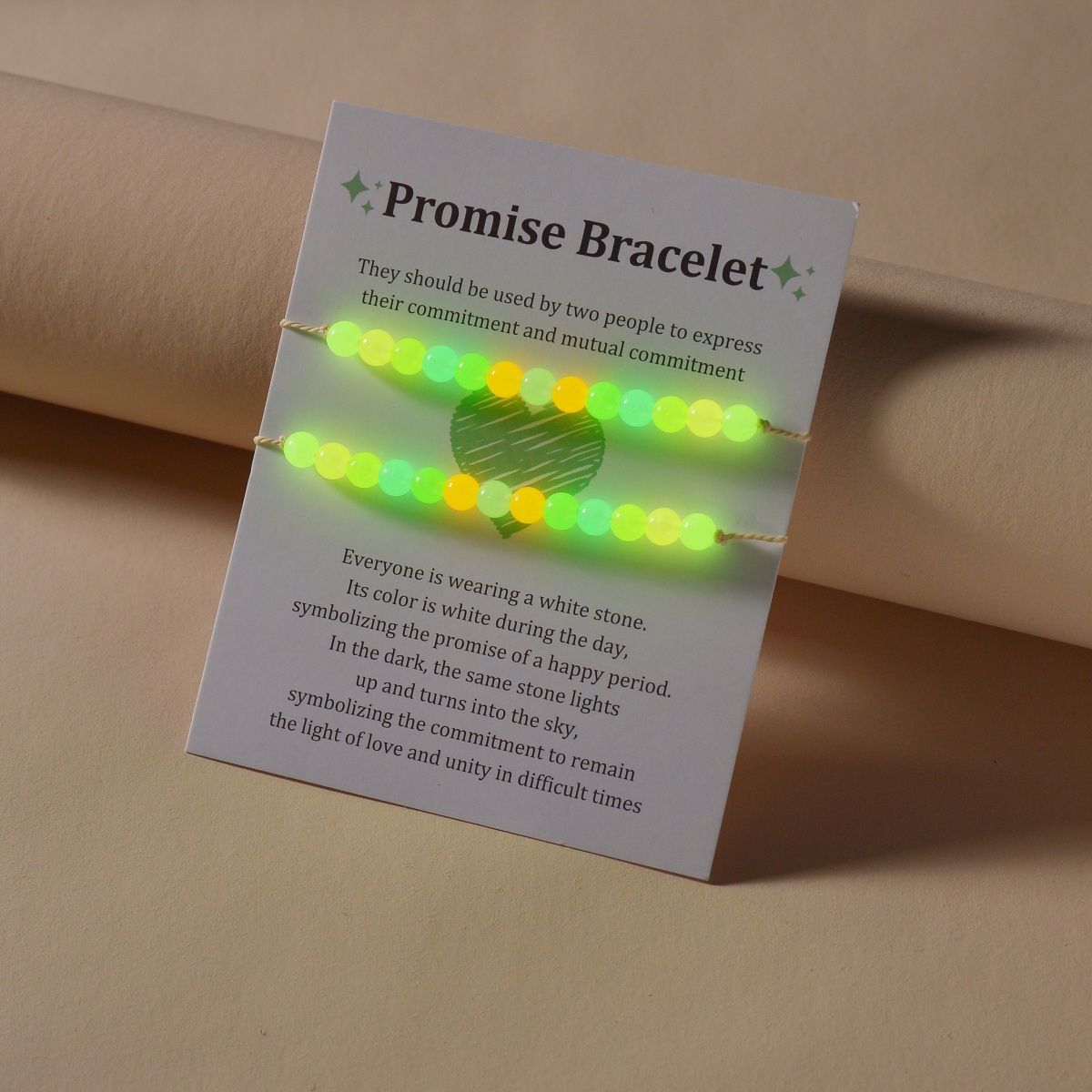 Creative Design Glow Round Beaded Bracelet Adjustable Women's and Men's Fashion Classic Wrist Accessories Party Jewelry