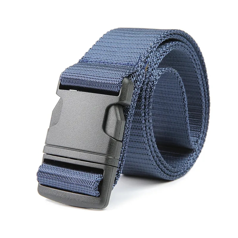 Men Female Belts Nylon Adjustable Belt Men Outdoor Travel Waist Belt with Plastic Buckle for Pants