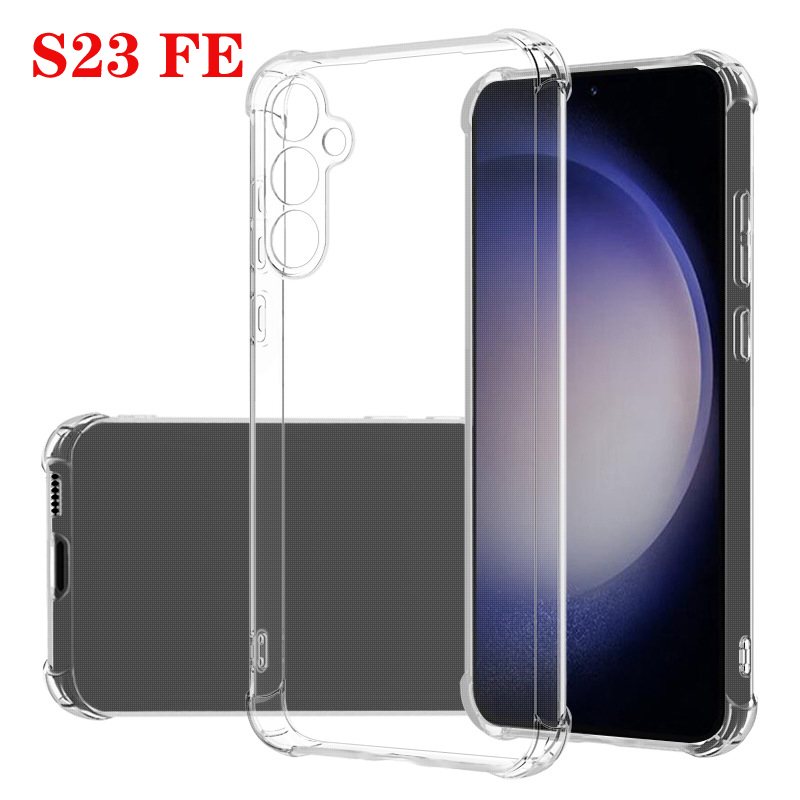 1.5MM Thick Air-Bag Clear Case For Samsung Galaxy S23 FE S23FE Shockproof Soft Silicone Transparent Phone Cover