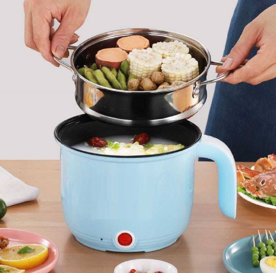 Portable Electric NonStick HotPot , Mini Rapid Noodles Cooker , Momo Maker , Multifunctional Electric Hot Pot For Students, Dorm Room , Travel-Friendly Cooker