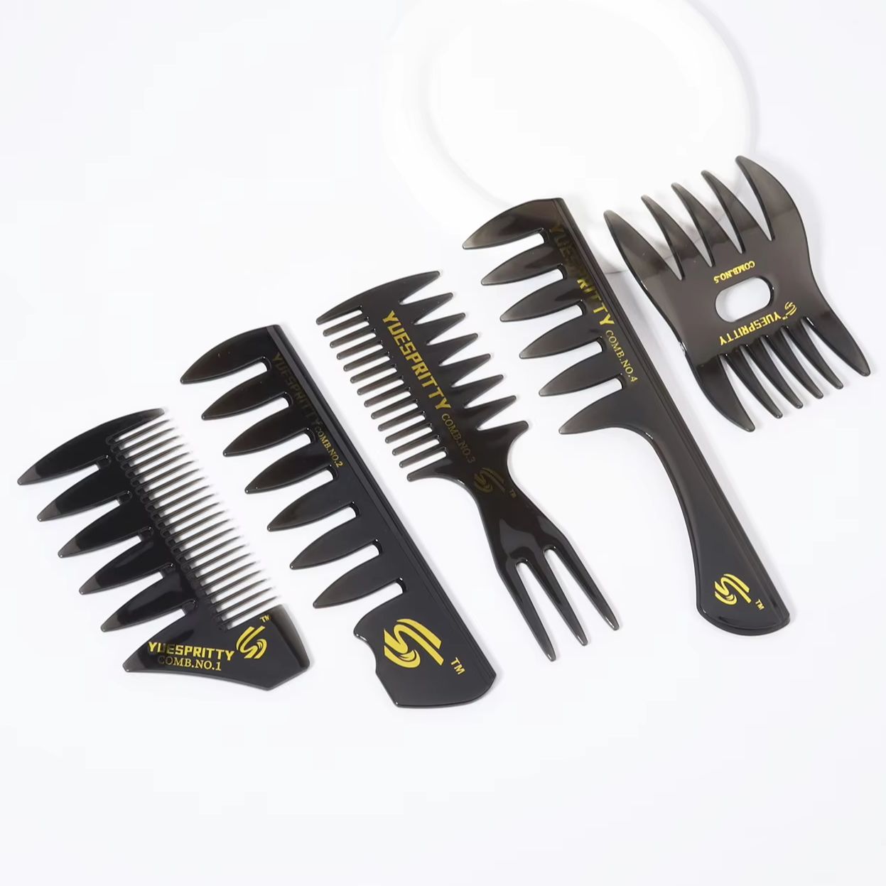 African Hair Styling Comb, Wide Toothed Curling Comb, Professional Styling and Hairdressing Tools for Hair Accessories
