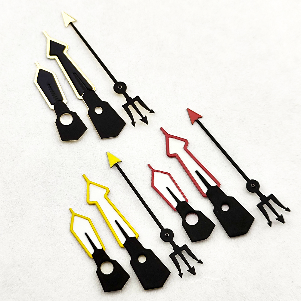 NH35 Hands trident shaped second hand High Quality hand watch hands green luminous hands watch For NH35/NH36/4R/7S Movement