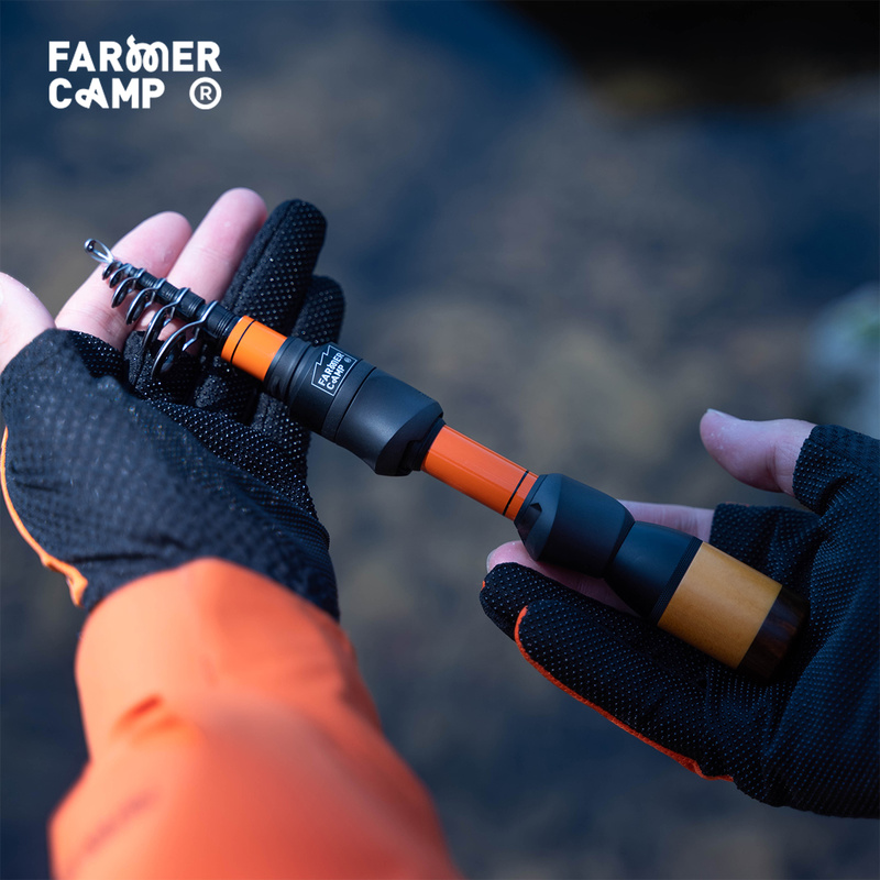 Farmer Camp Reed Vibrating Outlet, Portable Travel L-ejection fishing rod, Stream micro-objects, horse mouth rod