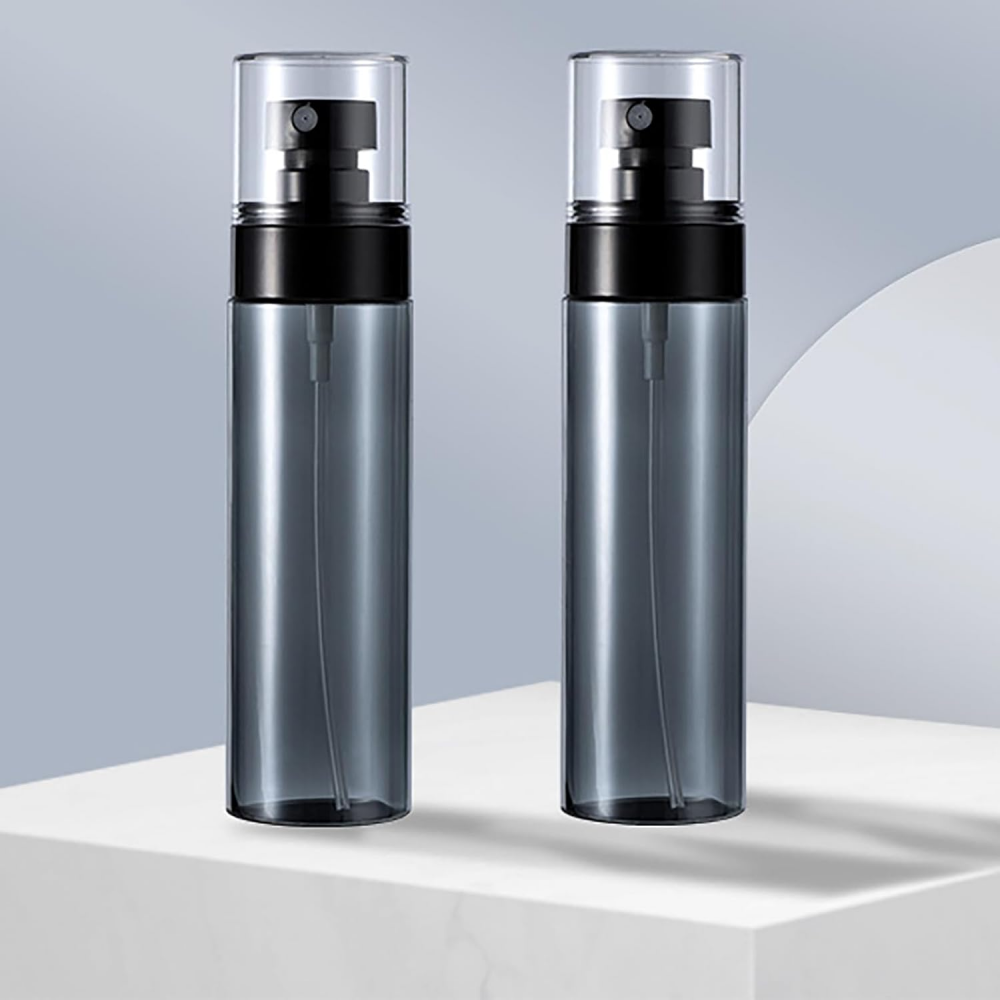 2 Pieces of 30/60/80/100/120ml Spray Bottles, Black Plastic Fine Mist Mini Mr. Bottles for Hair, Cleaning, Salon, Planting and S