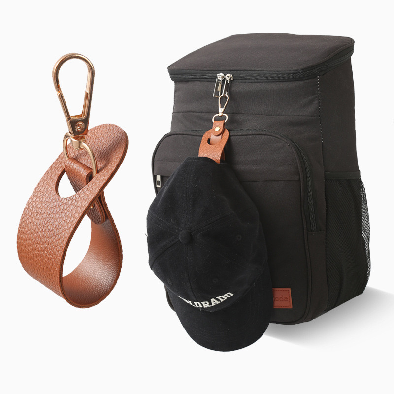 New PU Travel Hat Clip Golf Baseball Hat Clip Leather Simple Outdoor Duffel Portable Cap Gloves Storage Buckle Wallet Buckle