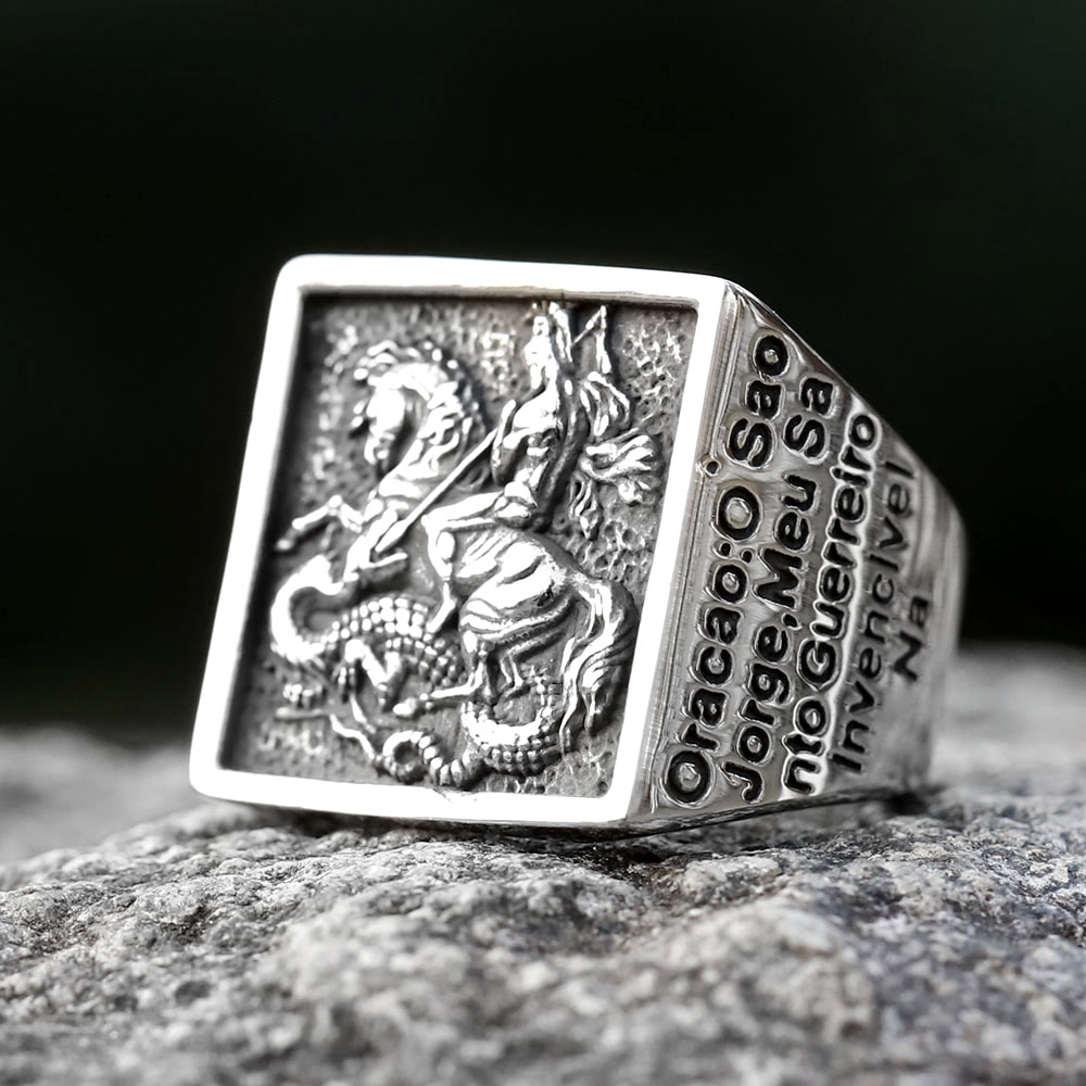 New Vintage New Men's 316L Stainless Steel Ring Special Design Knight Fashion Ring For Men Chic Fancy Jewelry