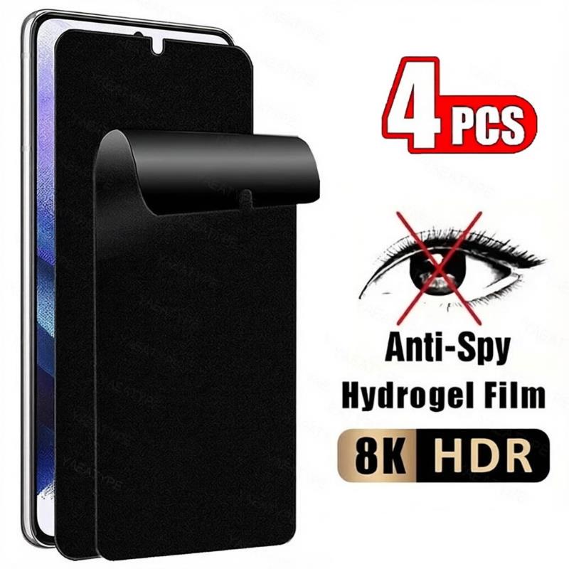 4Pcs Privacy Hydrogel Film For Redmi 14C 13C 12C Screen Protector For Redmi 13C 14C Without Fingerprint Ulock