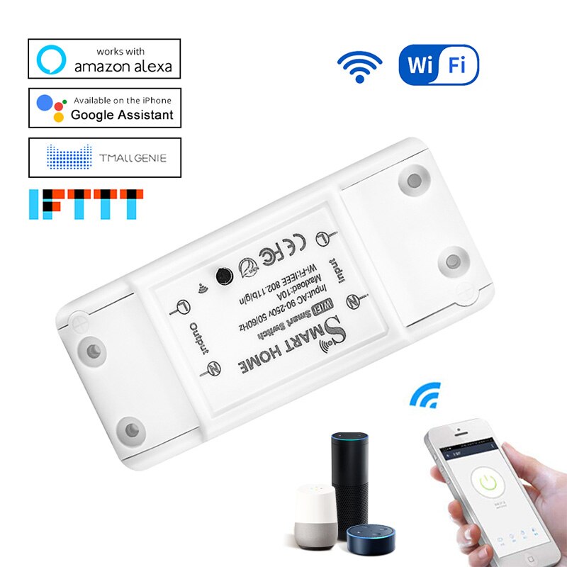 Universal TUYA Smart Switch Wireless Alexa Google Home DIY WiFi Switches Breaker APP Voice Remote Control Timer Function
