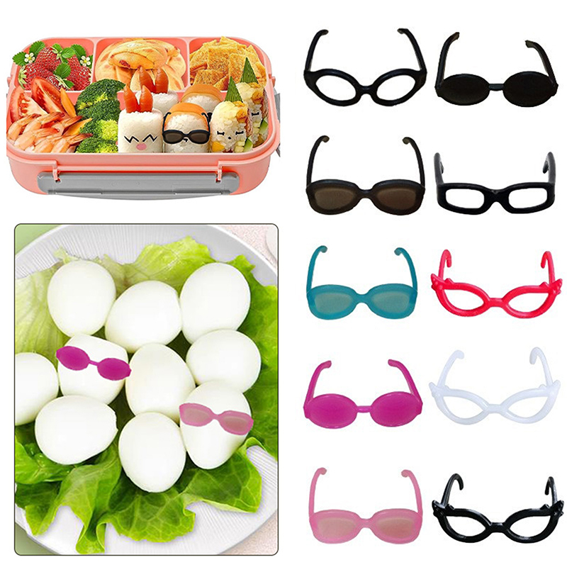 4/8/16Pcs Bento Decoration Tools Lunch Bento Box Food Glasses Headwear Buffet Sandwich Toppers Decor Outdoor Tableware
