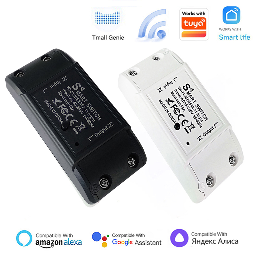 Tuya WiFi Smart Light Switch Universal Breaker Timer Smart Life APP Wireless Remote Control Modules Work Via Alexa Home lightify
