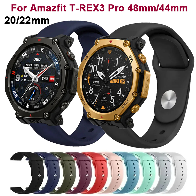 20mm/22mm Sport Silicone Strap For T-REX3 Pro 48mm/44 Bracelet Wristband Correa For T-REX 3 Pro 44mm Accessories