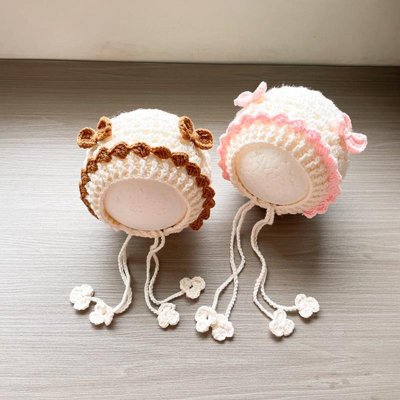 New Baby Hat Spring Autumn Winter Handmade Turban Hat for Girls Cute Little Baby Princess Hat Korean Style Newborn Hat
