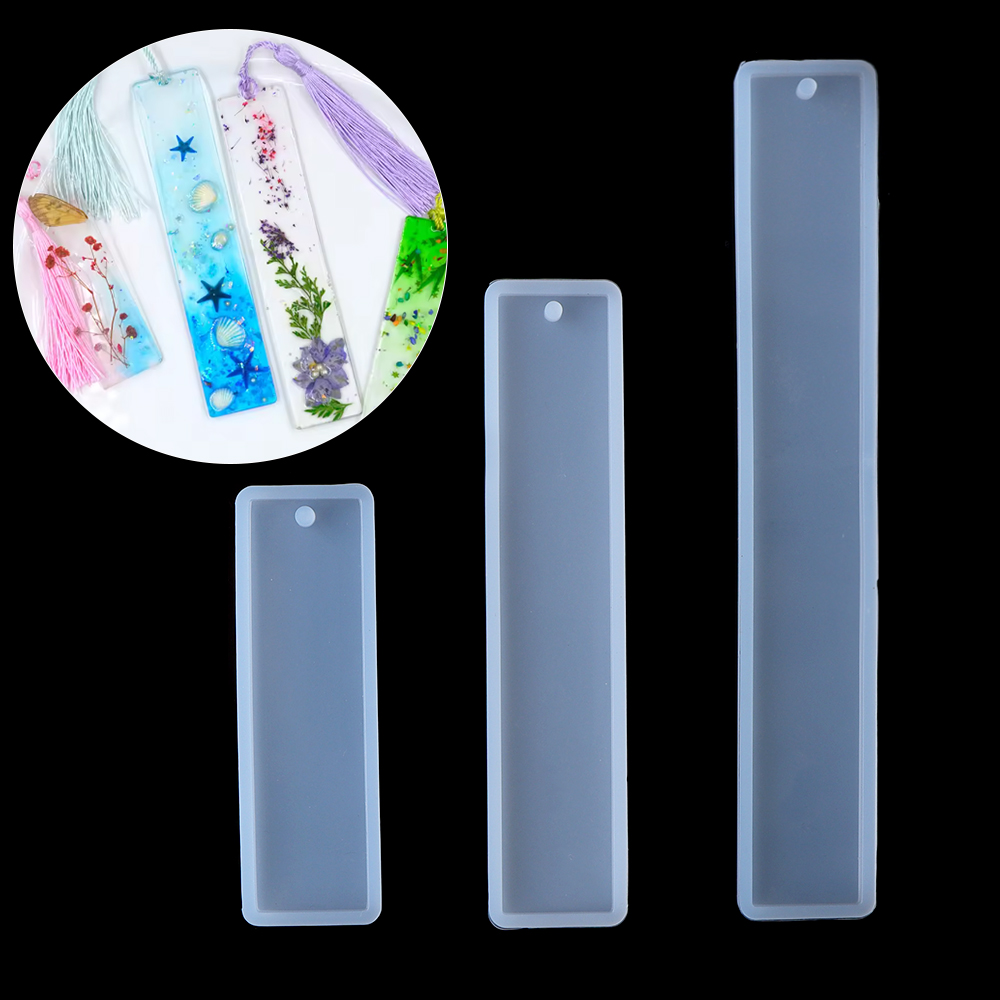 1 PC Bookmark Silicone Mold Transparent Rectangle Bookmark Epoxy Resin Mould For DIY Jewelry Making Craft Tassels Decoration