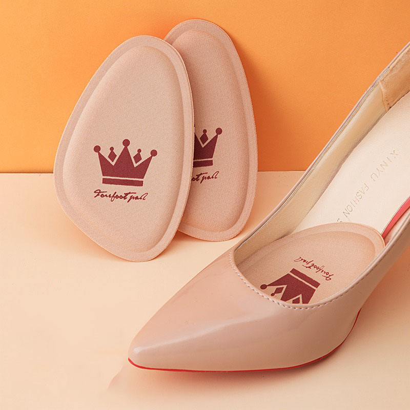 1 pair of non-slip crown forefoot pads ladies pain relief foot care pads high heels half size inserts sole foot pads