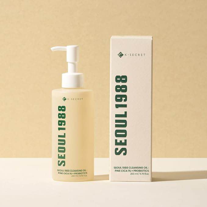 KSECRET 1988 Cleansing Oil | Pine Cica 1% + Probiotics | Gentle Makeup Remover & Hydrating Facial Cleanser 200ml