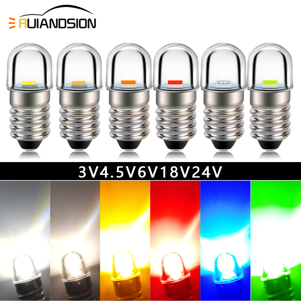 4pcs 3V E10 Led bulb 4.5V 6V 12V 18V 24V Upgrade Bulbs Bicycle Lamp Replacement for Flashlight Headlight Motor LED bulbs
