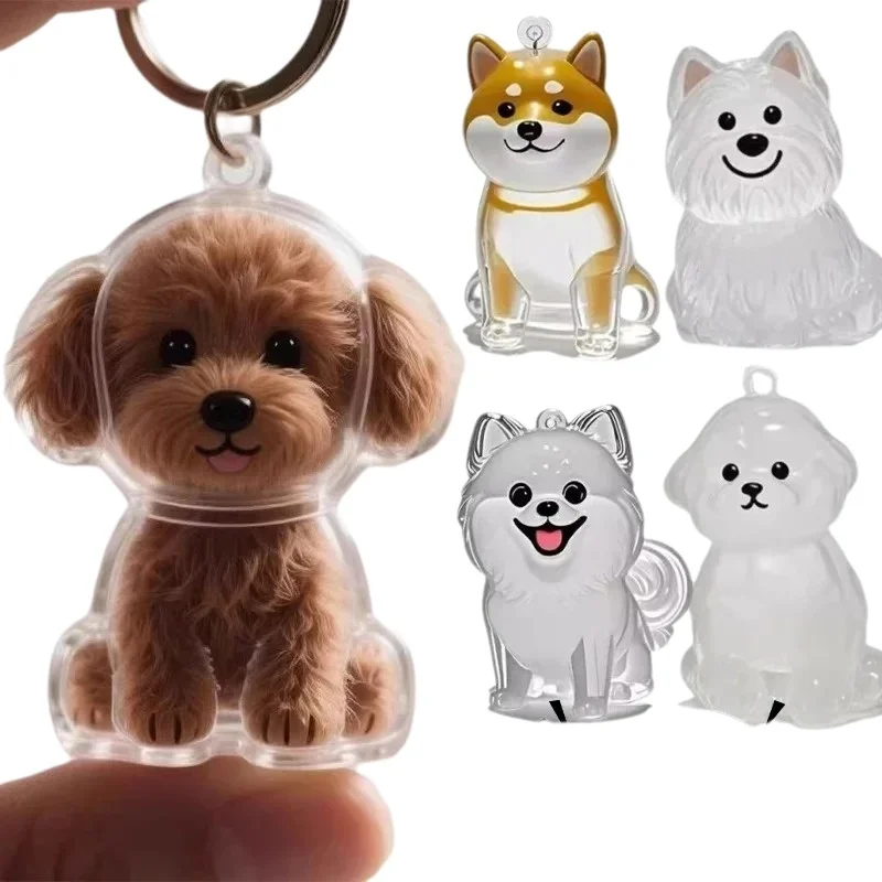 Dog Hair Storage Keychain Bottle Cute Dog Fur Keepsake Pendant Bag Charm Capsule Memorial Jewelry Home Accessories for Pet