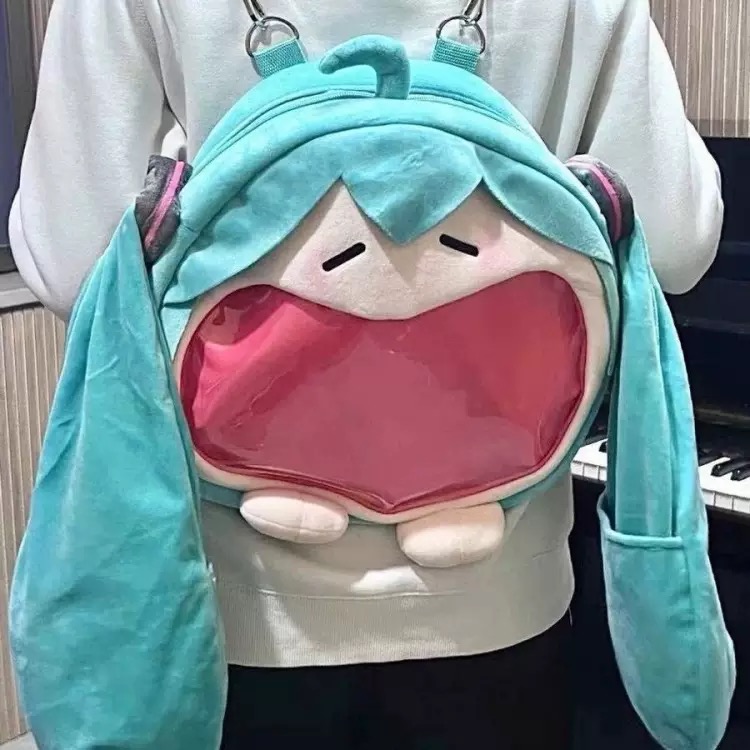New Hatsune Miku Large Capacity One Shoulder Pain Bag Cartoon Cute Plush Jk Lolita Funny Crossbody Bag Birthday