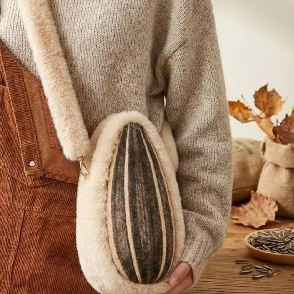 Creative Sunflower Seed Crossbody Bag Sunflower Seed Pattern Personality Shoulder Bag Trendy Fashion Versatile Bag