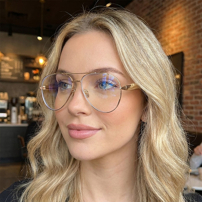 New Oversized Pilot Sunglasses Women Fashion Luxury Big Frame Mirror Legs Gradient Sunglasses Retro Classic Thick Shades