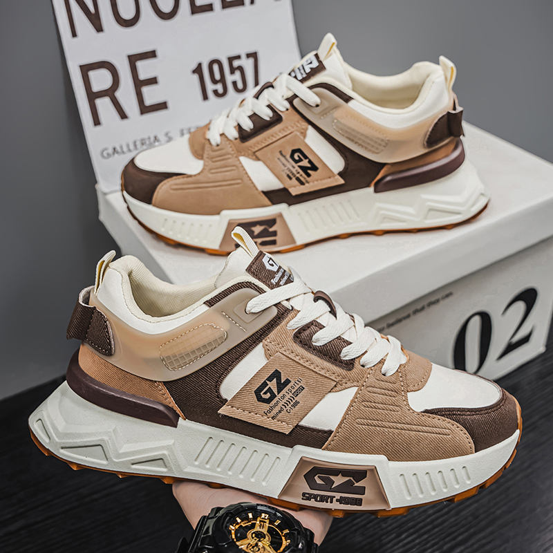 Man Sneakers 2025 Summer New Casual Versatile Thick Bottom Men's Sneakers Mesh Breathable Outdoor Running Sports Shoes for Youth