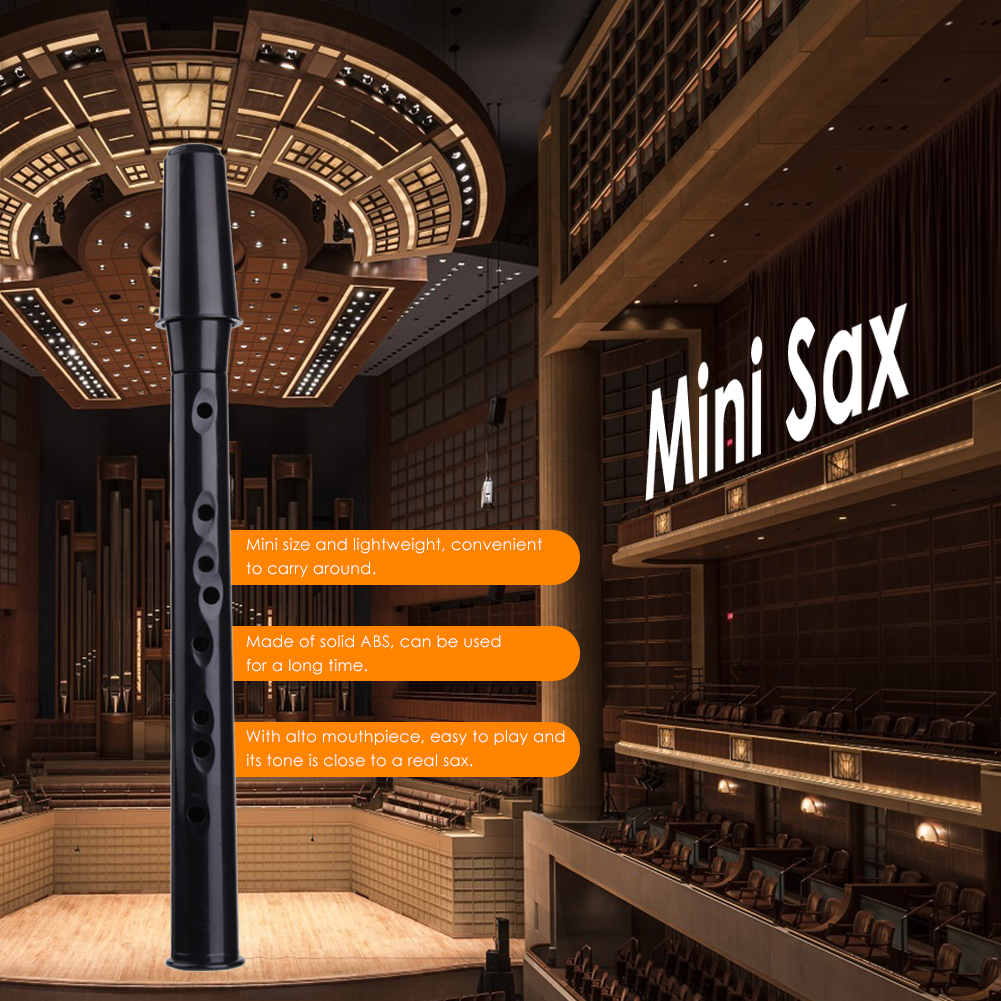 8- Hole Mini Pocket Saxophone Lightweight Portable Saxophone with 4 Reeds Finger Charts Mini Saxophone Instrument for Beginners