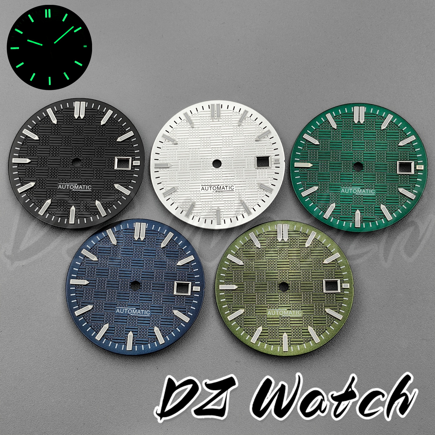 DZ 31mm NH35 Watch Dial With Hands Sets Luminous 3 Hour's Date Window For NH34 NH35 NH36 NH38 NH70 NH71 NH72 Automatic Movement