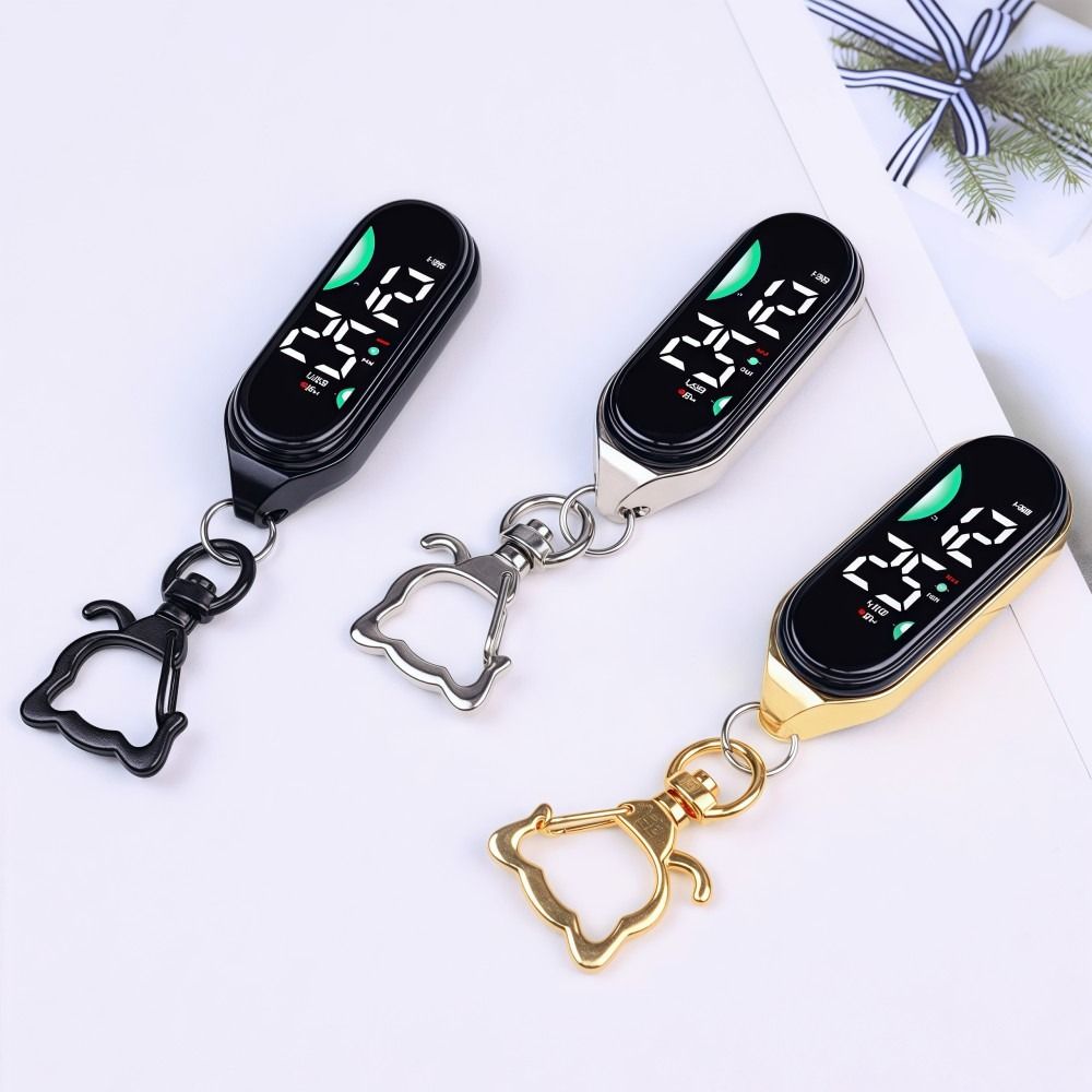 LED Electronic Hanging Watch Digital Display Waterproof Pocket Watch Carabiner Portable Luminous Pocket Watch Kids Adults
