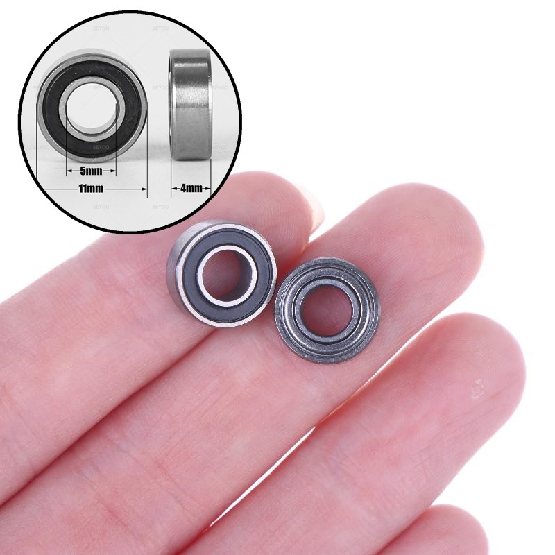 DIY RC Car Accessories: 10Pcs MR115 2RS Ball Bearings, Rubber Sealed, 5x11x4mm.