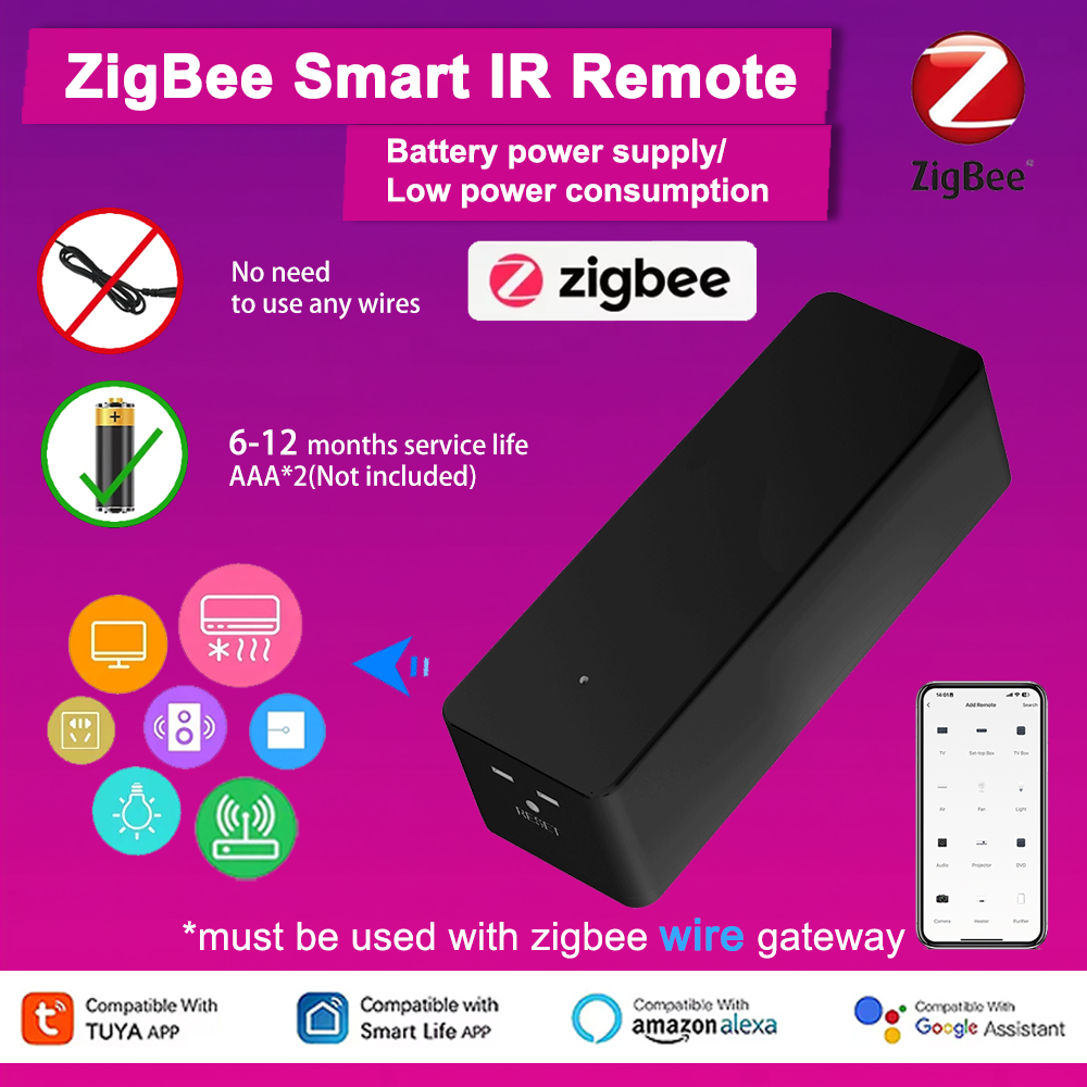 Tuya Zigbee IR Smart Remote Control Universal Wireless for TV DVD Air Conditioner Works with Assistant & Alexa Smart Life