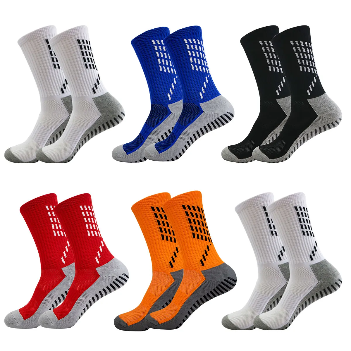 1 Pair Professional Anti Slip Football Socks Fast Drying Breathable Compression Socks Bicycle Socks Outdoor Sports Socks