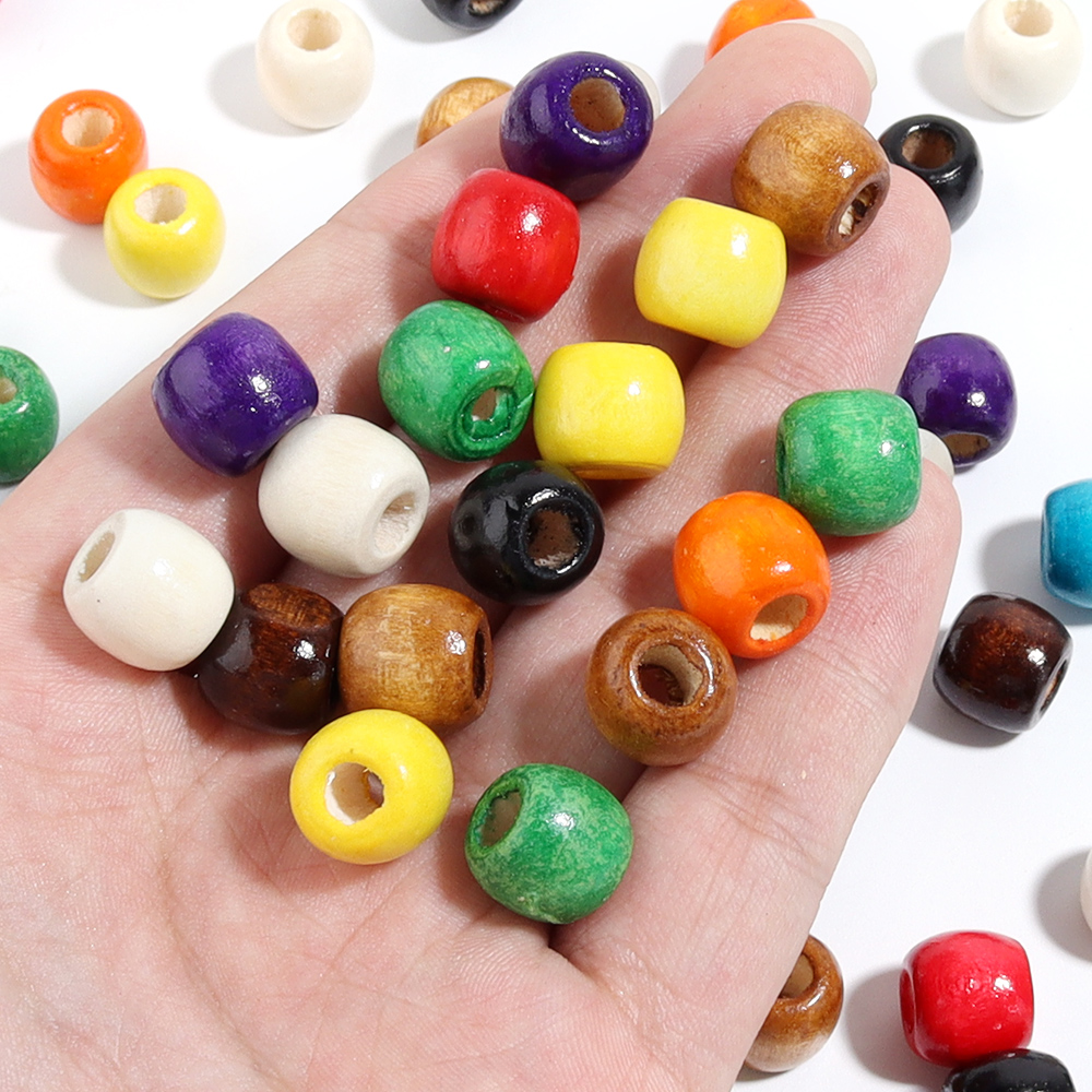 50-100Pcs High Quality Vintage Natural Big Hole Wooden Beads For Necklace Bracelet Charms for DIY Jewelry Making Hair Accessory