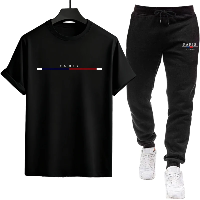 2026 Mens T-shirt Tracksuit Printing Casual Tees Outdoors Sports Jogging Man Clothing Single Piece T-shirt Pants Spring Summer