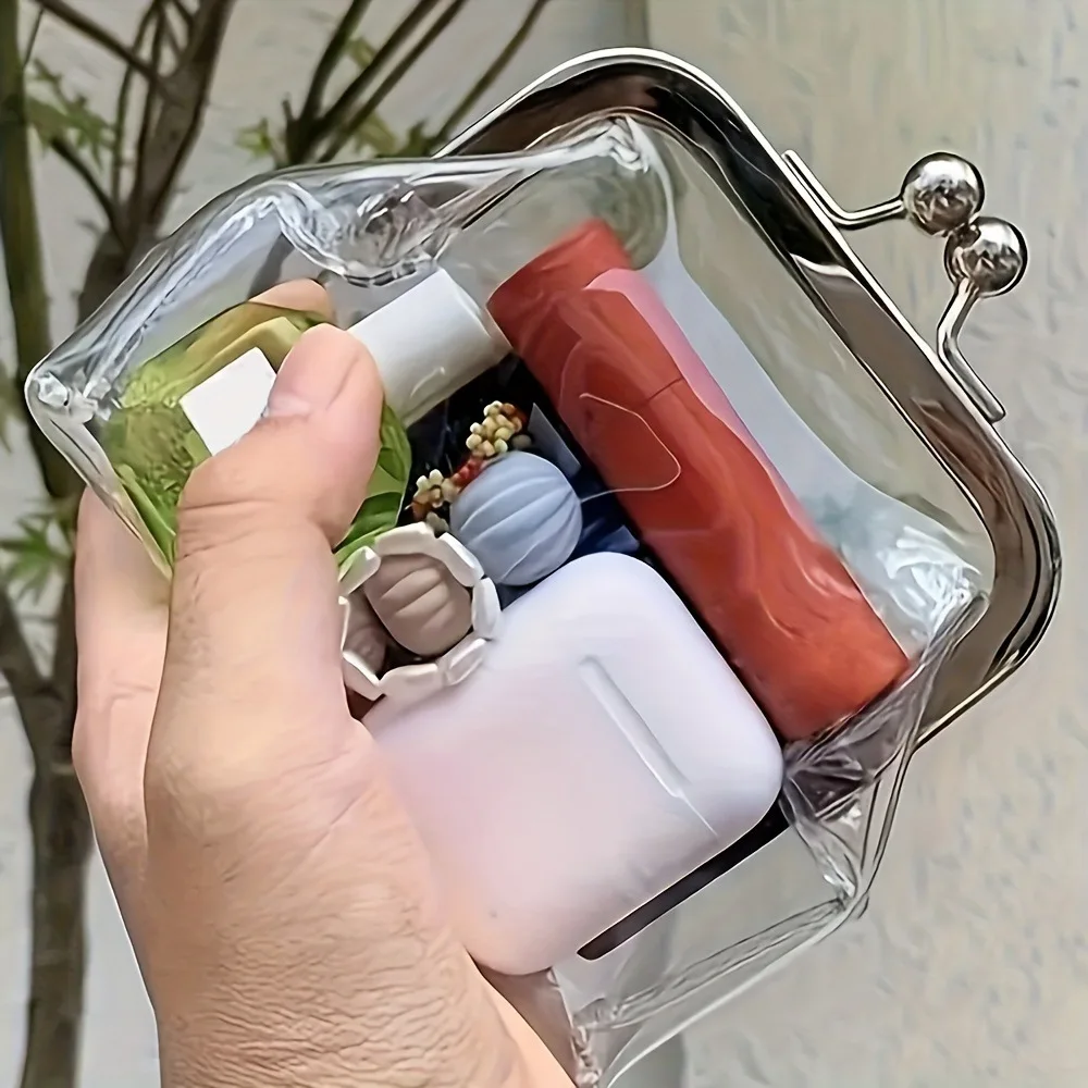 1 PC Transparent Plastic Coin Wallets, Portable Red Envelope Coin Bag, Hand-held Bag, Multifunctional Zero Wallet