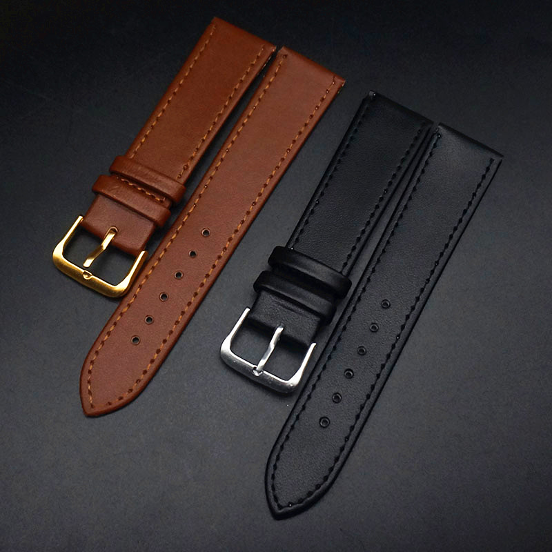 20mm 22mm Brown PU Leather Strap Suitable for Men's and Women's Straps, Men's Watch Accessories Watch Band