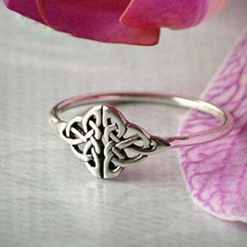 Vintage Knot 925 Sterling Silver Color Ring Creative Flower Finger Ring 6 7 8 9 10 High Quality Metal Fine Jewelry Women Gift