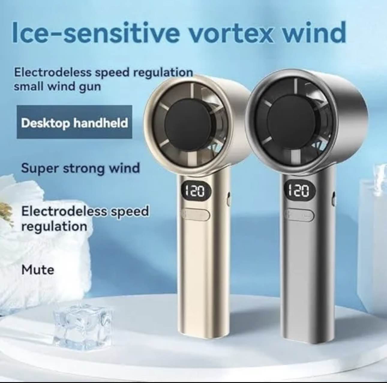 M11 Portable Handheld Turbo Fan | LED Display Rechargeable Mini Fan | High-Speed Cooling Fan for Travel & Home