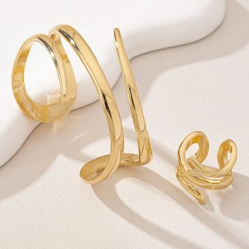 Europe and The United States Fashion Simple Design Multi-layer Bracelet Ring, Women's Classic Jewelry Set 2pcs/set