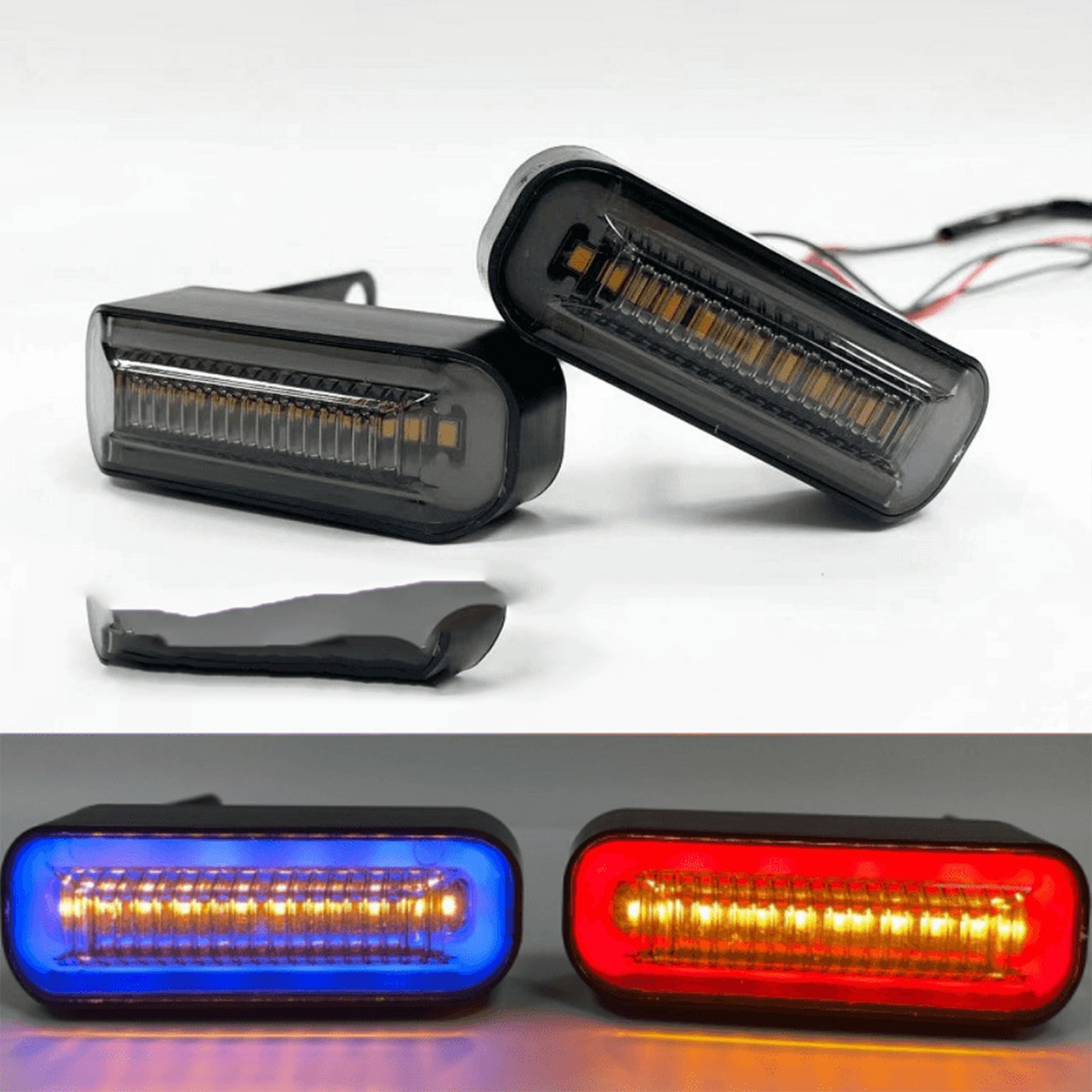 1 Pair Motorcycle Indicator Lights LED Flowing Turn Signal Indicators Running Light LED Tail Light Stop Lamp Rear Brake Light
