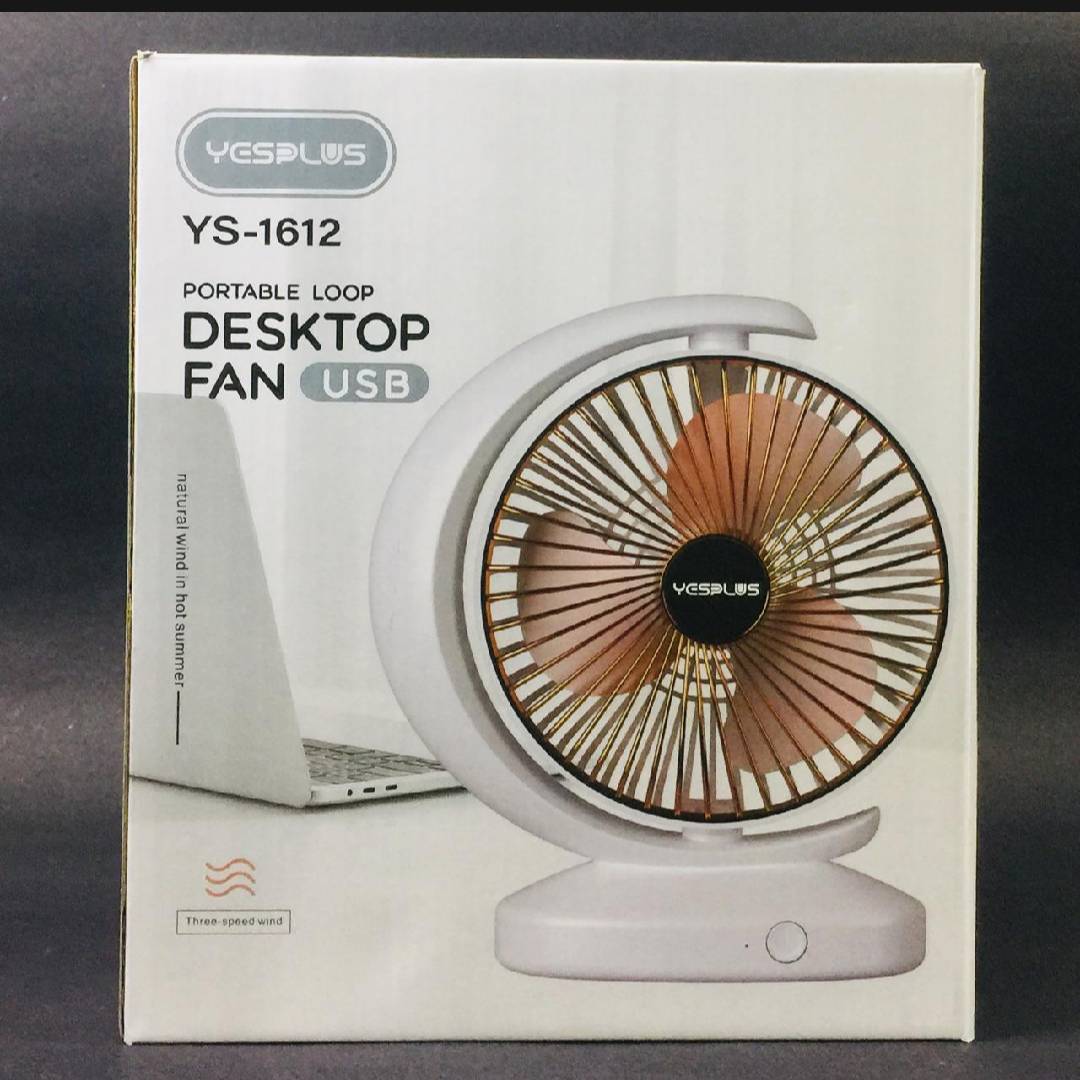 Yesplus Portable Loop Desktop Fan USB Rechargeable High-Speed Natural Wind