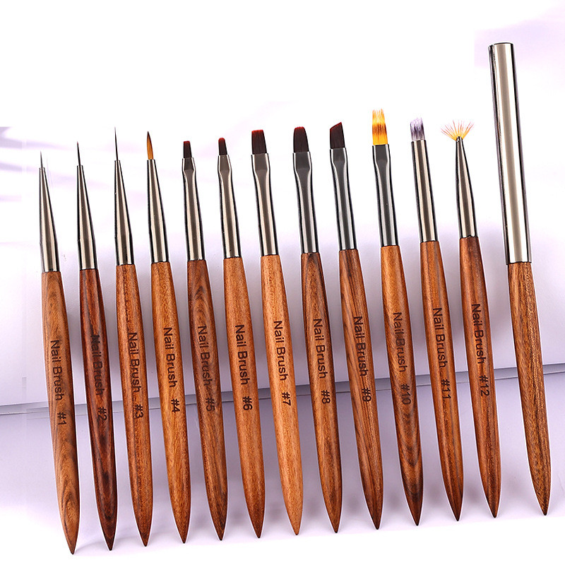 1/8PCS Nail Art Liner Drawing Painting Nail Brush Set Acrylic Powder Carving UV Gel Extension Manicure Pen Tools
