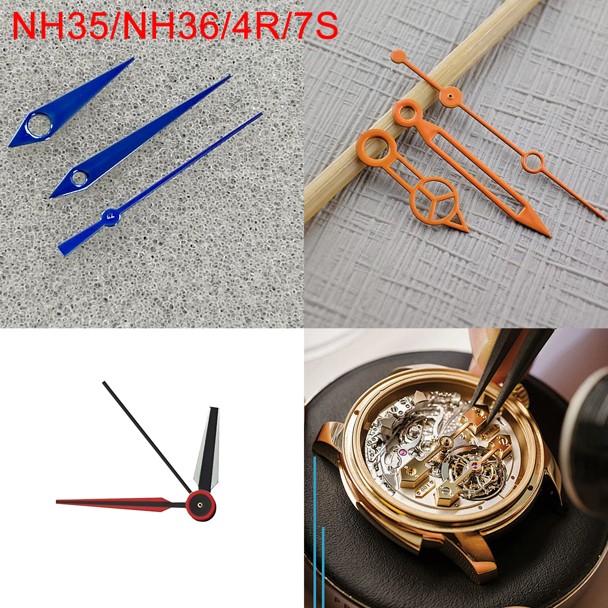 Polished Watch Hands Blue Silver Gold Rose Gold Altered Hands for Japanese NH35/NH36/4R/7S Movements ja 3