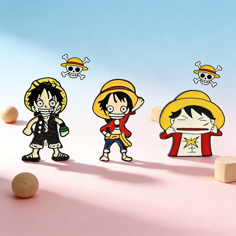 Monkey D. Luffy Enamel Pin - Anime Cartoon Classic Straw Hat Brooch for Backpack Clothing Jewelry Metal Badge Accessory