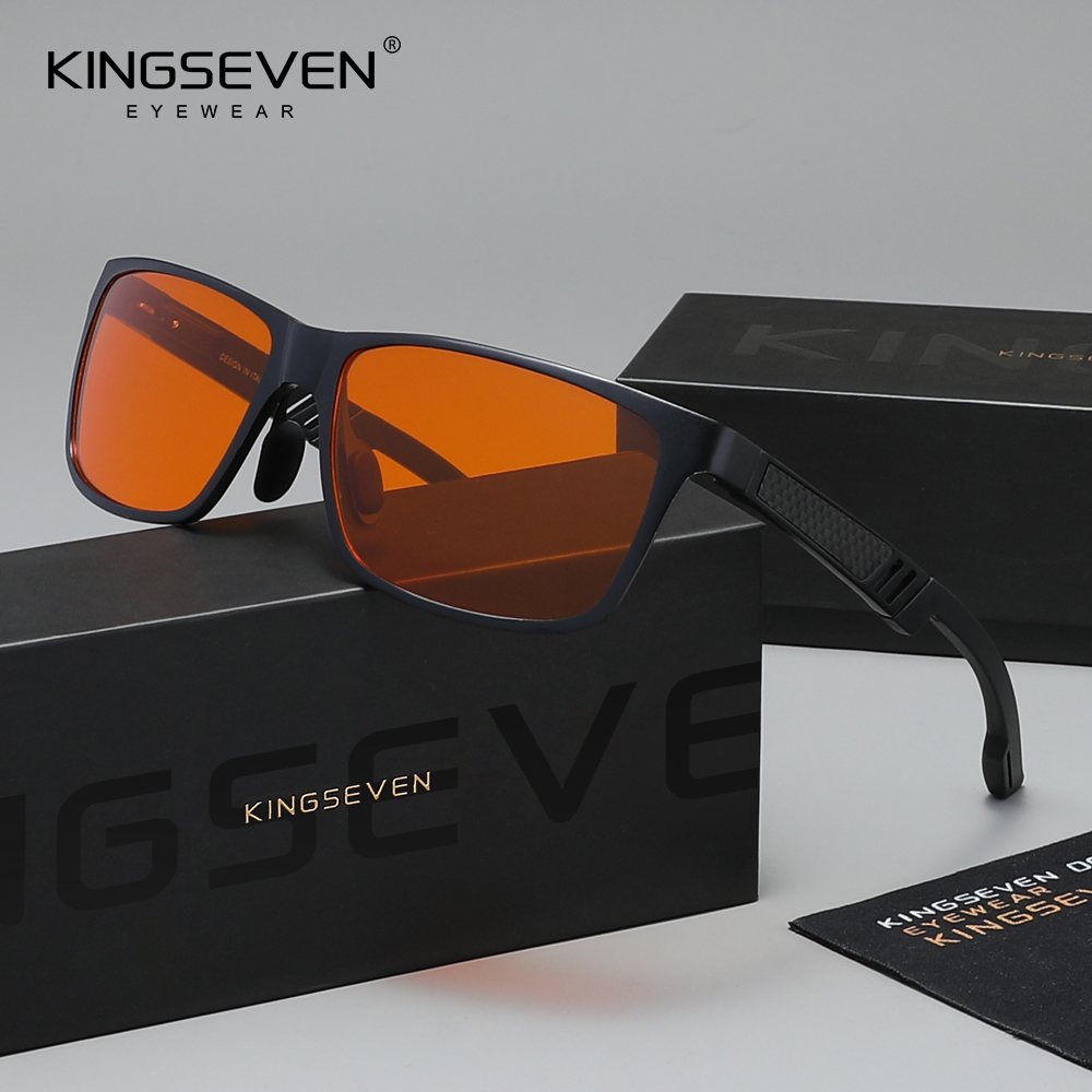 KINGSEVEN Blue Light Blocking Glasses Men/Women High Quality Aluminum Computer Protective Anti-Blue Ray Eyewear Frames