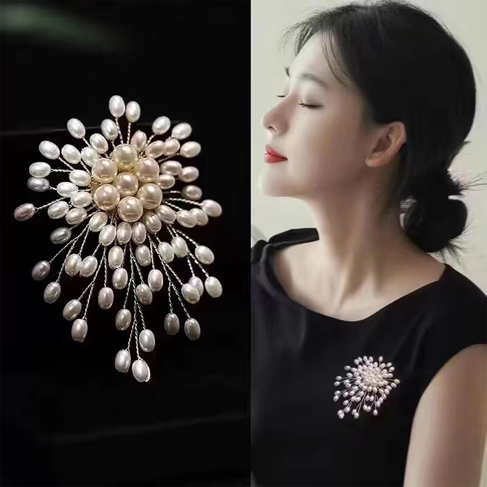 Handmade Pearl Brooch Elegant Luxury Fashion Accessory For Wedding Party Commuting Women Girls Use Beads Pin