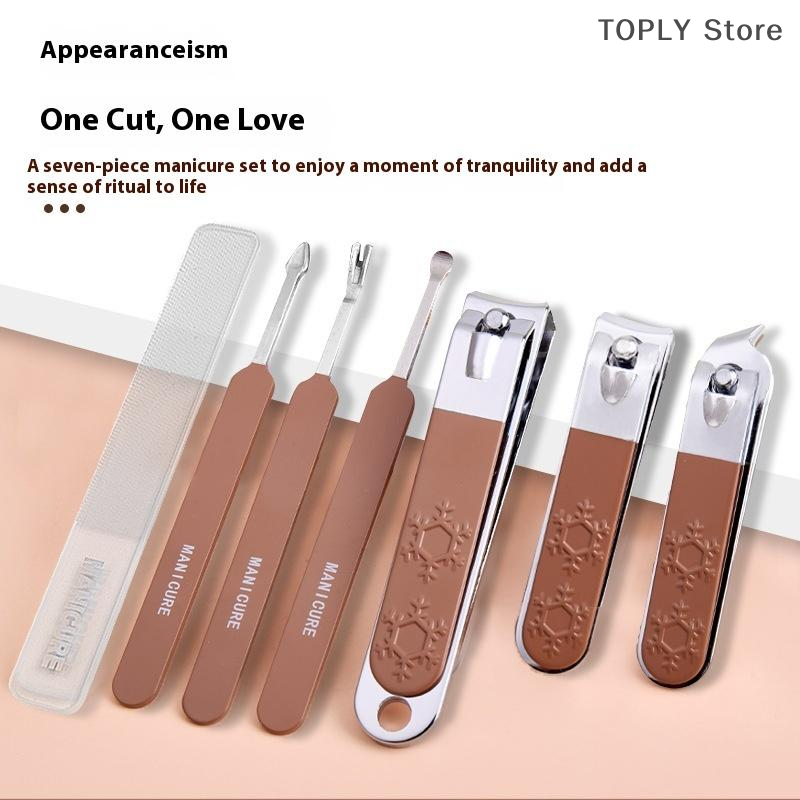 7pcs Stainless Steel Carbon Steel Nail Clipper Set Complete Kit Of Household Manicure And Beauty Tools Portable Nail Clipper Set