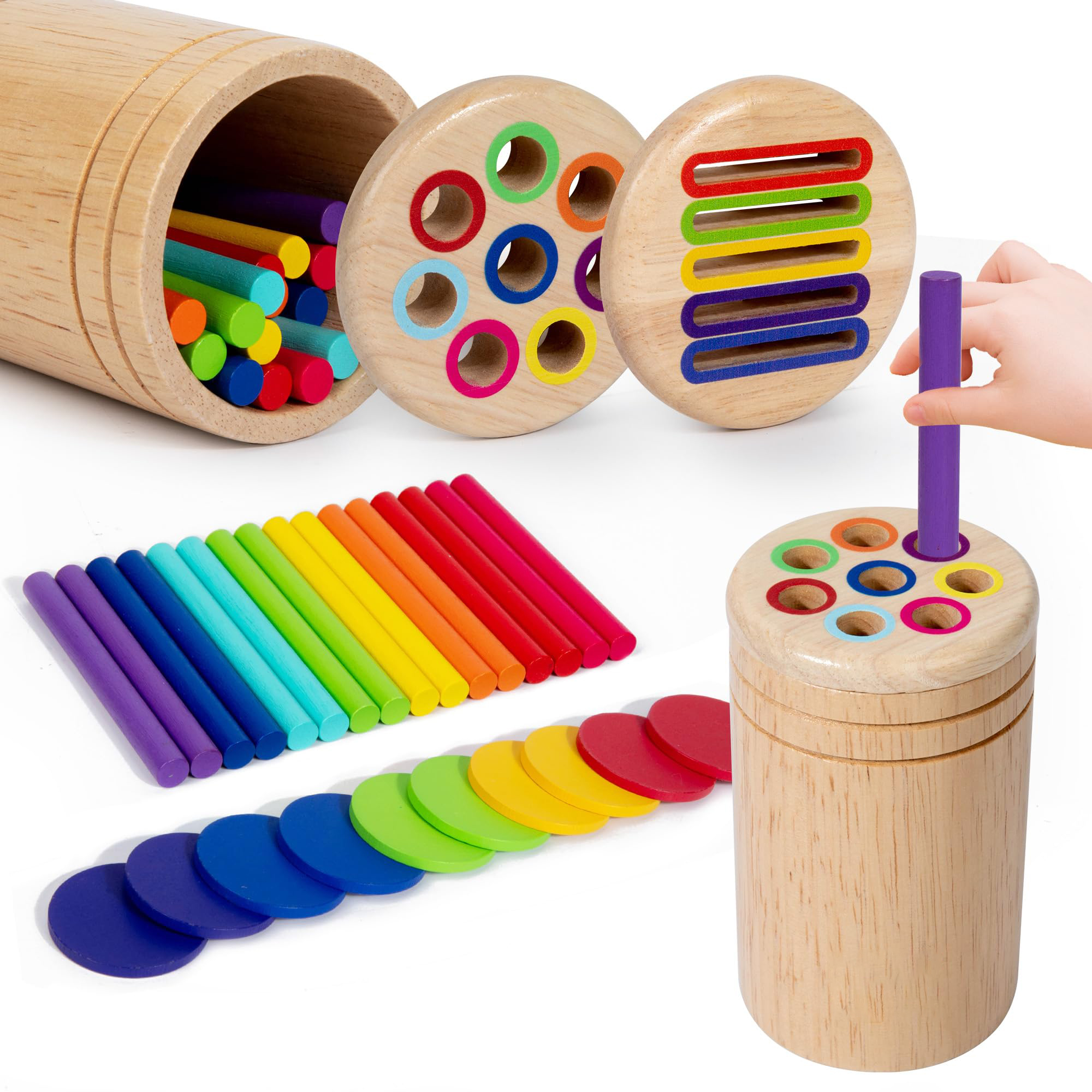 Wooden Early Education Toy, Color Shape Classification Matching, Sorting Stacking Game Easter